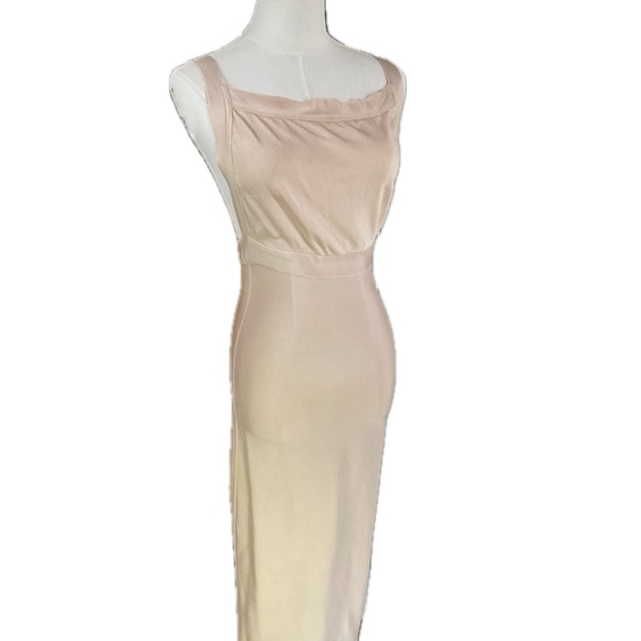 Herve Leger Apron Front Backless Maxi Dress Vintage Archive Pale Blush size S - Picture 4 of 11